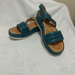 Born Teal Leather Sandals -NEW